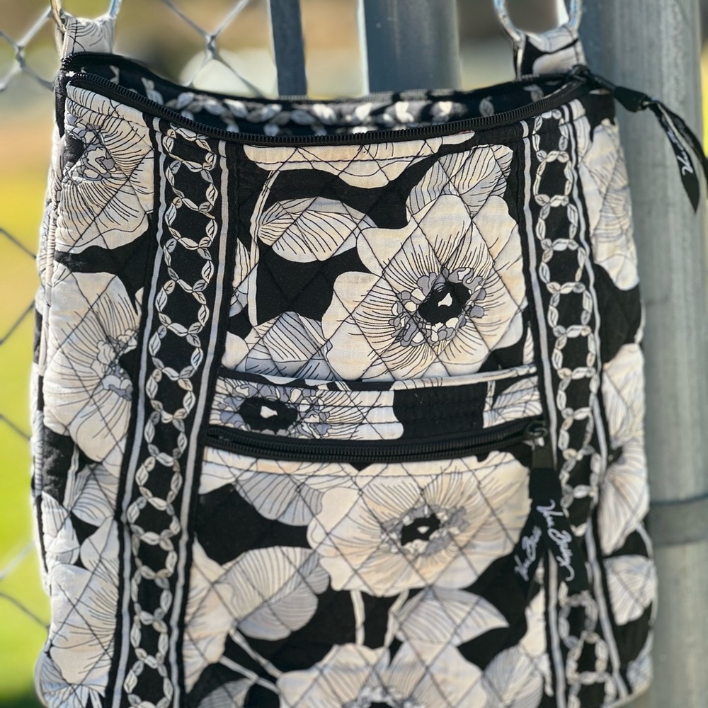 Floral Black and White Women's Bag